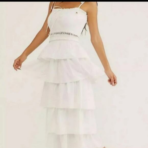 Free people sunset dancing tiered maxi dress size large nwts - Picture 1 of 6